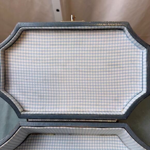 Mid Century Nautical Wooden Purse Box w Metal Handle Vintage Sailing Ships Decor - Picture 9 of 9